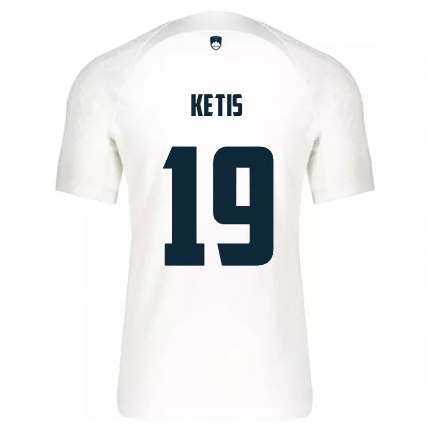 Kids Football Slovenia Sara Ketiš #19 White Home Jersey 24-26 T-Shirt Nz