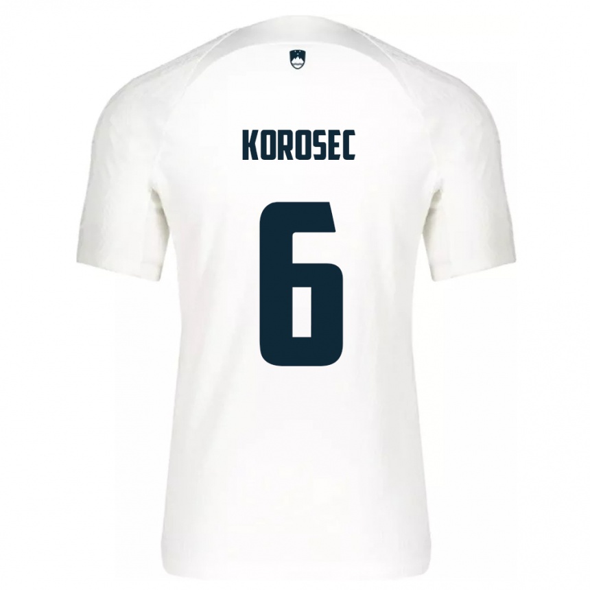 Kids Football Slovenia Kaja Korošec #6 White Home Jersey 24-26 T-Shirt Nz