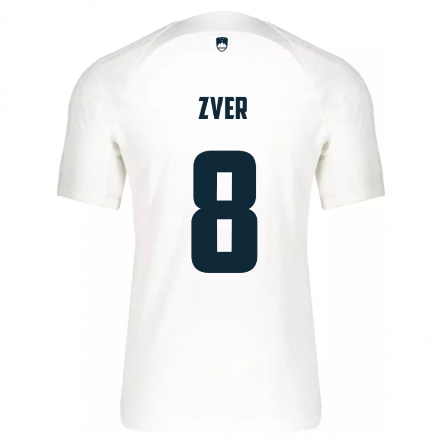 Kids Football Slovenia Mateja Zver #8 White Home Jersey 24-26 T-Shirt Nz