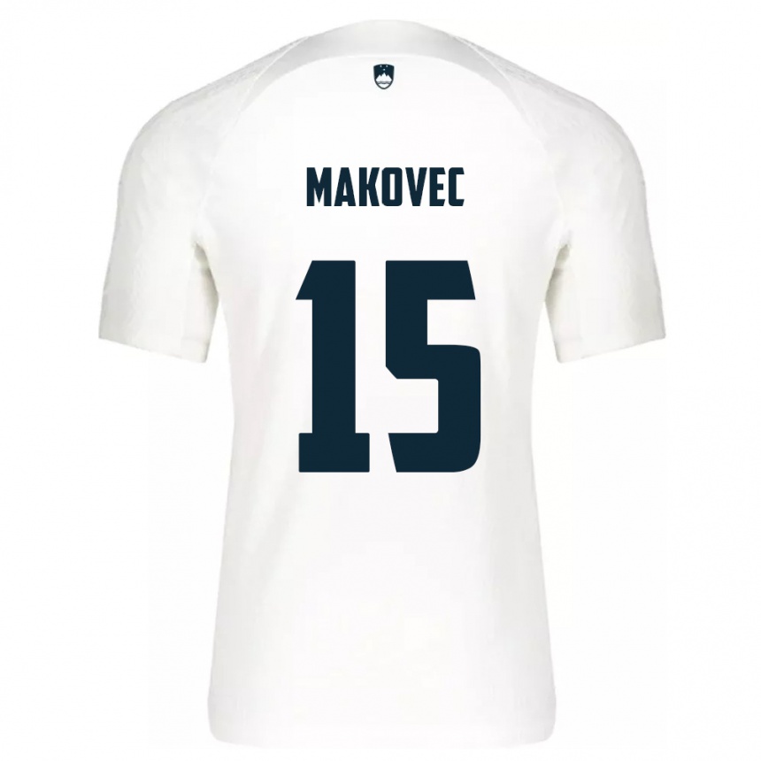 Kids Football Slovenia Sara Makovec #15 White Home Jersey 24-26 T-Shirt Nz