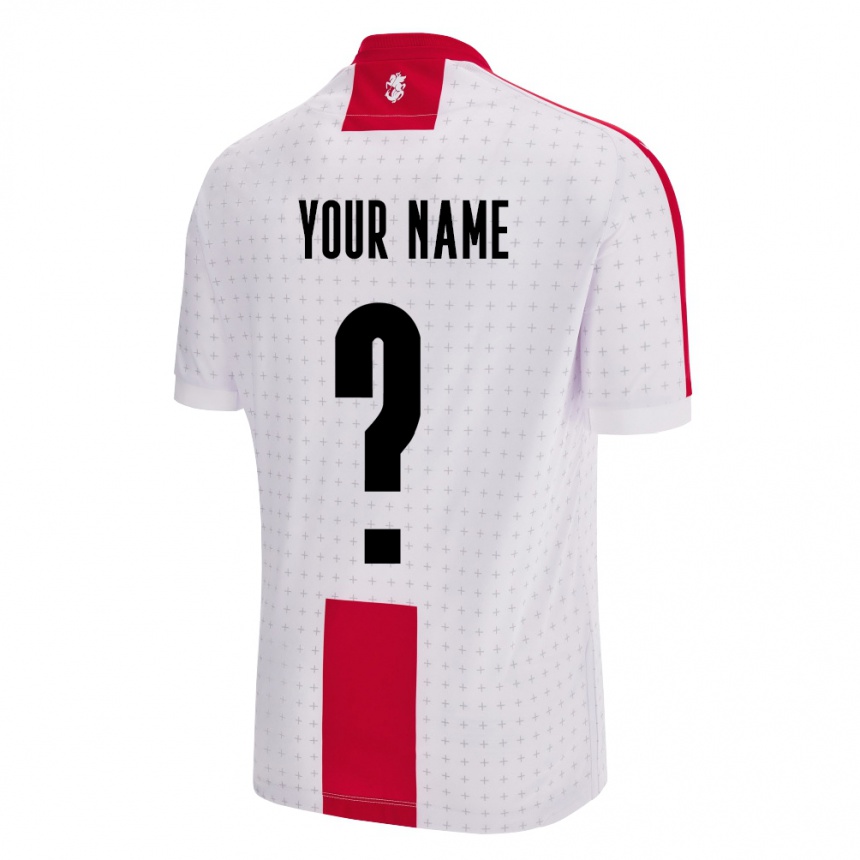 Kids Football Georgia Your Name #0 White Home Jersey 24-26 T-Shirt Nz