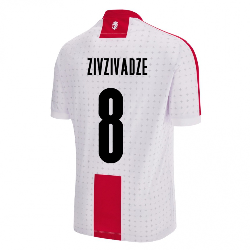 Kids Football Georgia Budu Zivzivadze #8 White Home Jersey 24-26 T-Shirt Nz