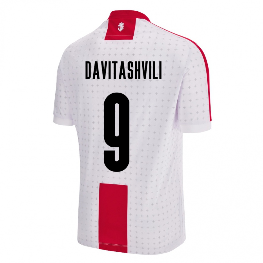 Kids Football Georgia Zuriko Davitashvili #9 White Home Jersey 24-26 T-Shirt Nz