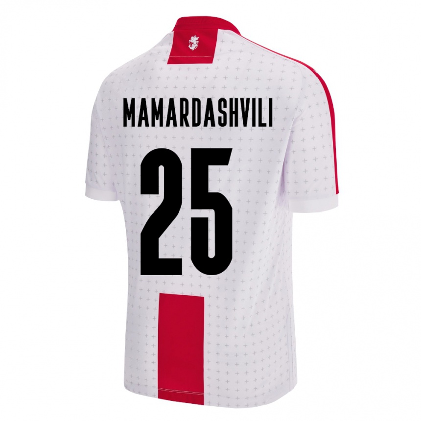 Kids Football Georgia Giorgi Mamardashvili #25 White Home Jersey 24-26 T-Shirt Nz