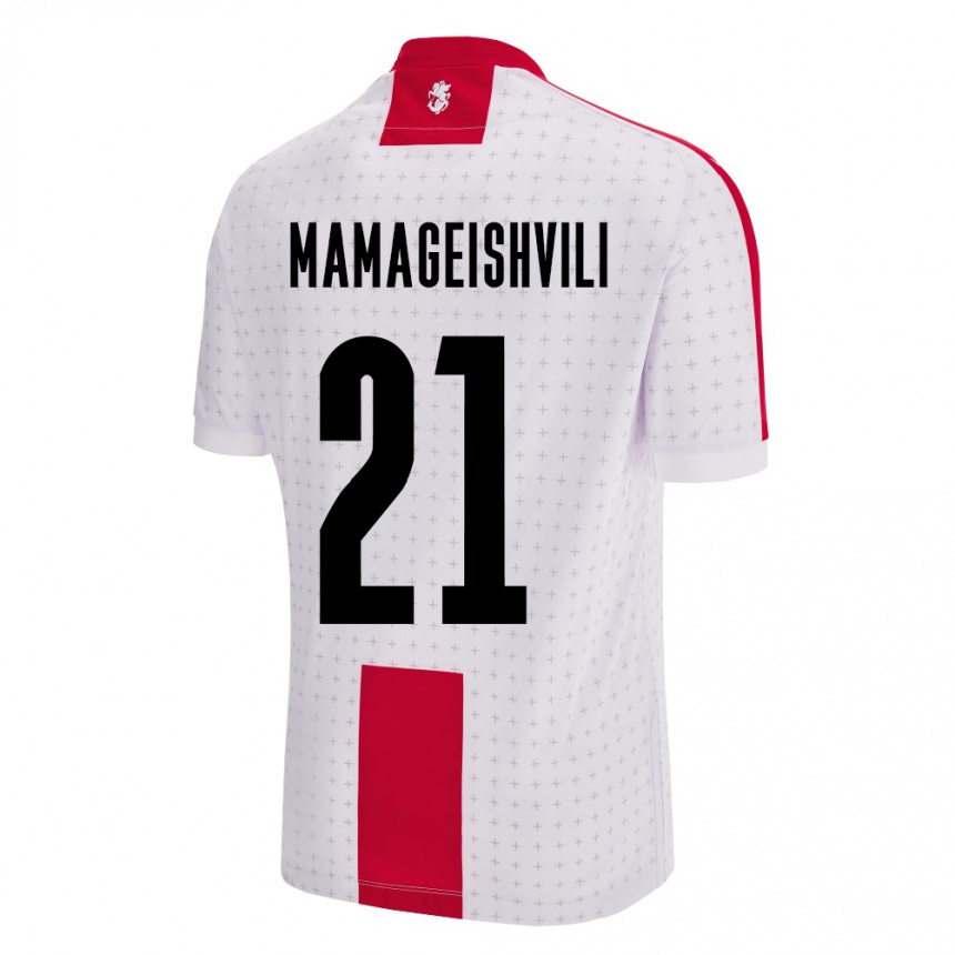 Kids Football Georgia Otar Mamageishvili #21 White Home Jersey 24-26 T-Shirt Nz