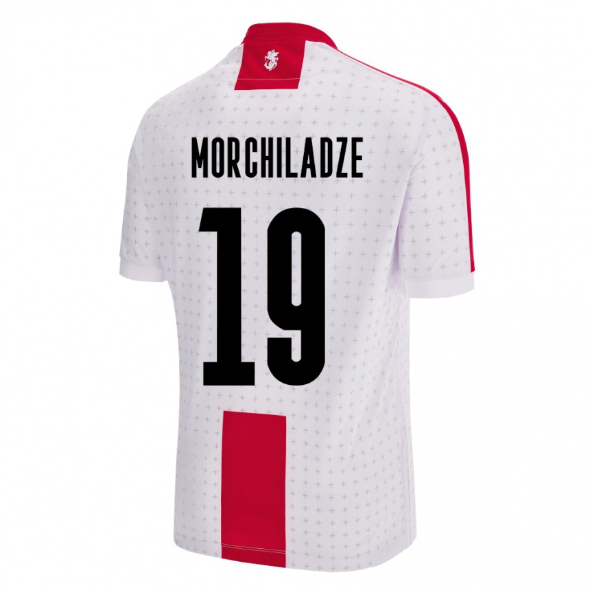 Kids Football Georgia Tornike Morchiladze #19 White Home Jersey 24-26 T-Shirt Nz