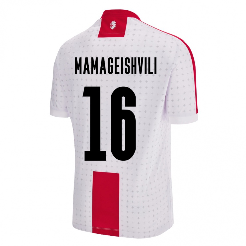 Kids Football Georgia Gizo Mamageishvili #16 White Home Jersey 24-26 T-Shirt Nz