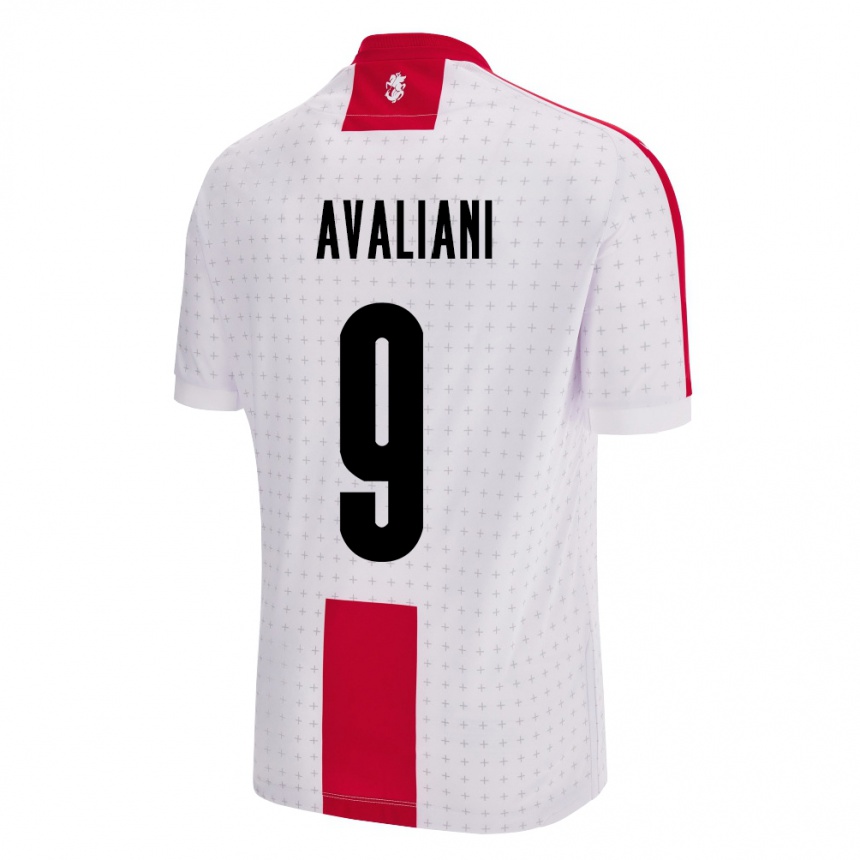 Kids Football Georgia Aleksandre Avaliani #9 White Home Jersey 24-26 T-Shirt Nz