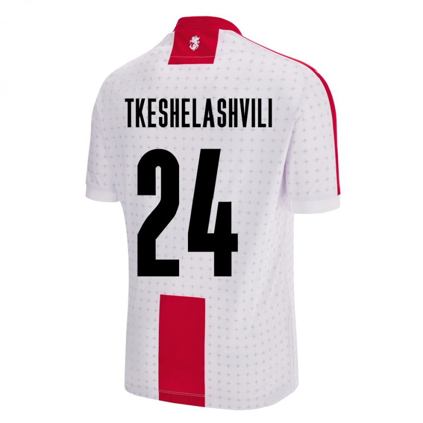 Kids Football Georgia Amiran Tkeshelashvili #24 White Home Jersey 24-26 T-Shirt Nz