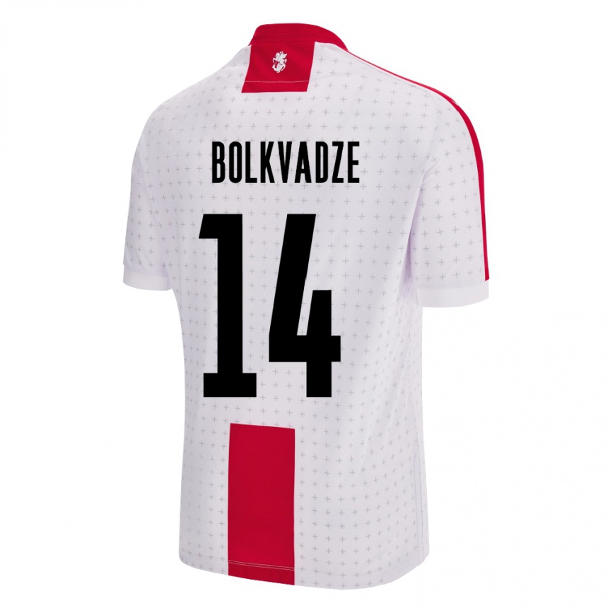 Kids Football Georgia Anastasia Bolkvadze #14 White Home Jersey 24-26 T-Shirt Nz