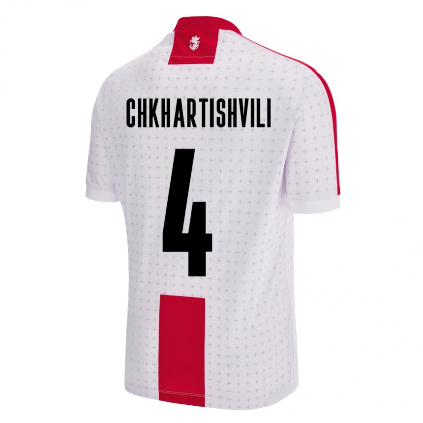 Kids Football Georgia Nino Chkhartishvili #4 White Home Jersey 24-26 T-Shirt Nz