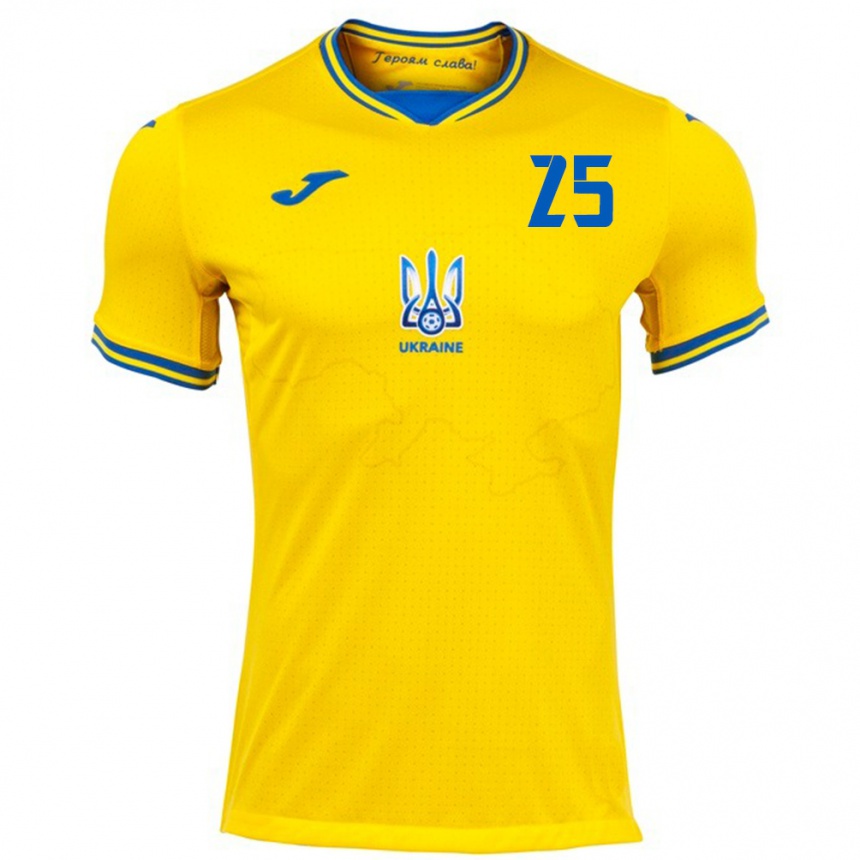 Kids Football Ukraine Vladyslav Vanat #25 Yellow Home Jersey 24-26 T-Shirt Nz