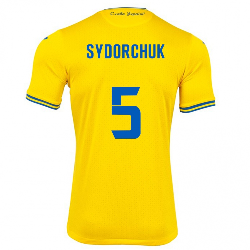 Kids Football Ukraine Sergiy Sydorchuk #5 Yellow Home Jersey 24-26 T-Shirt Nz