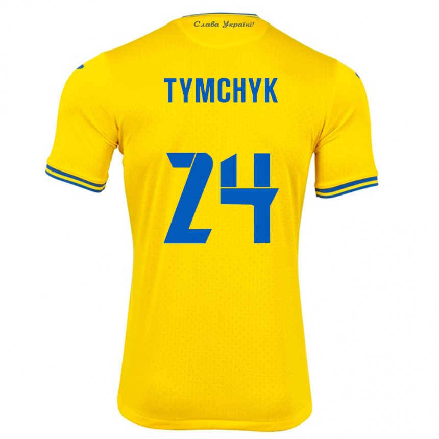 Kids Football Ukraine Oleksandr Tymchyk #24 Yellow Home Jersey 24-26 T-Shirt Nz