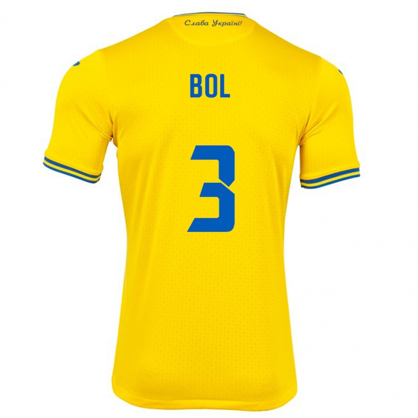 Kids Football Ukraine Anton Bol #3 Yellow Home Jersey 24-26 T-Shirt Nz