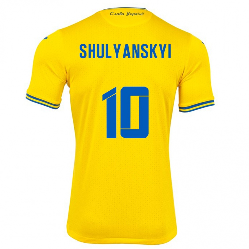 Kids Football Ukraine Artem Shulyanskyi #10 Yellow Home Jersey 24-26 T-Shirt Nz