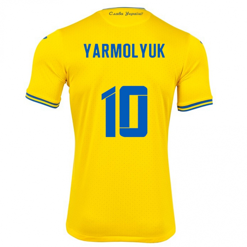 Kids Football Ukraine Yegor Yarmolyuk #10 Yellow Home Jersey 24-26 T-Shirt Nz