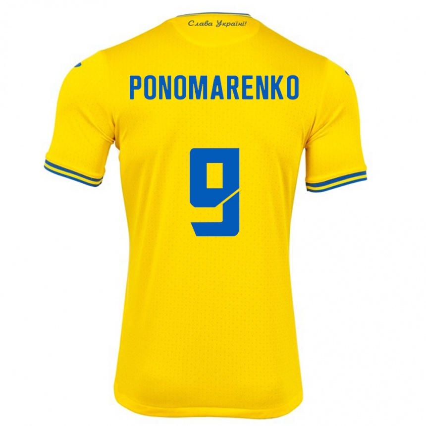 Kids Football Ukraine Matviy Ponomarenko #9 Yellow Home Jersey 24-26 T-Shirt Nz