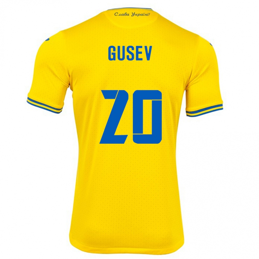 Kids Football Ukraine Oleksiy Gusev #20 Yellow Home Jersey 24-26 T-Shirt Nz