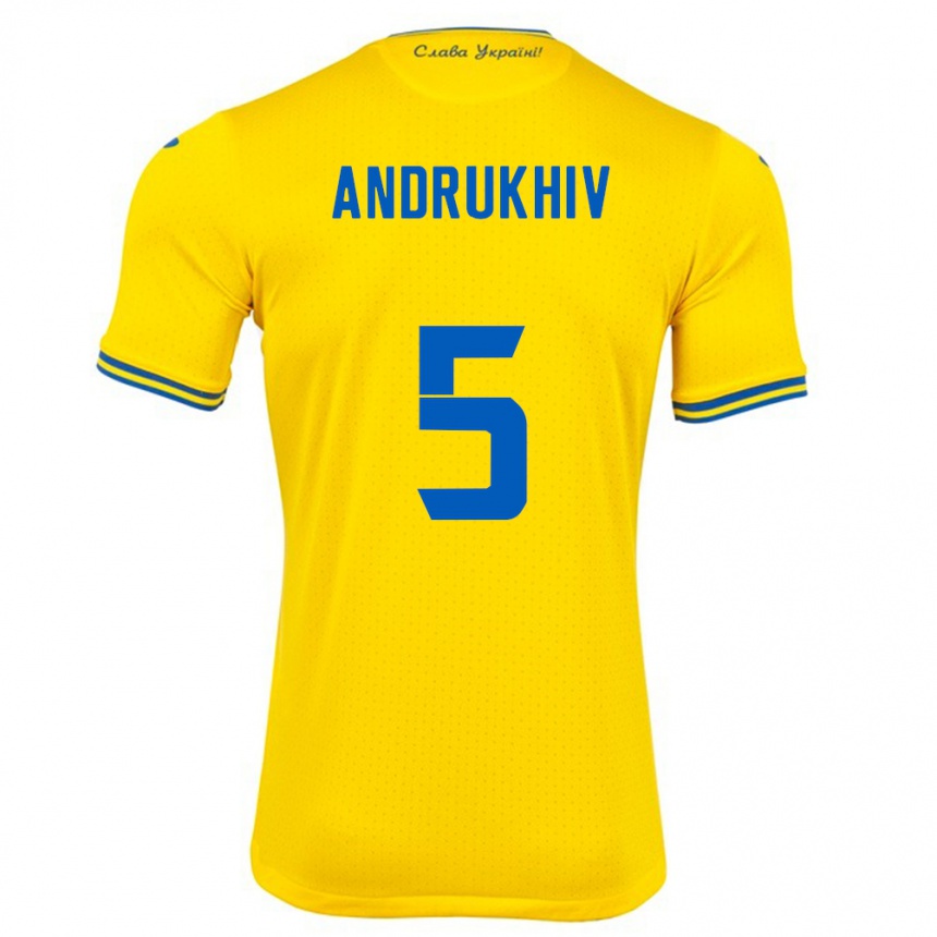 Kids Football Ukraine Veronika Andrukhiv #5 Yellow Home Jersey 24-26 T-Shirt Nz