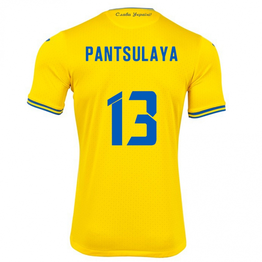 Kids Football Ukraine Natiya Pantsulaya #13 Yellow Home Jersey 24-26 T-Shirt Nz