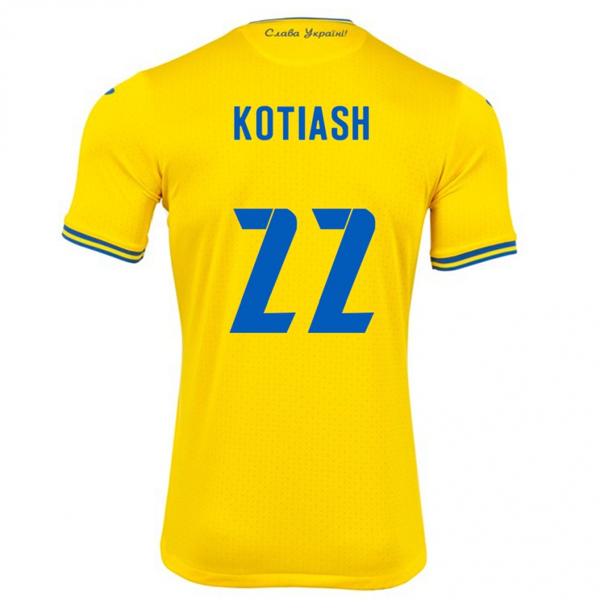 Kids Football Ukraine Iryna Kotiash #22 Yellow Home Jersey 24-26 T-Shirt Nz