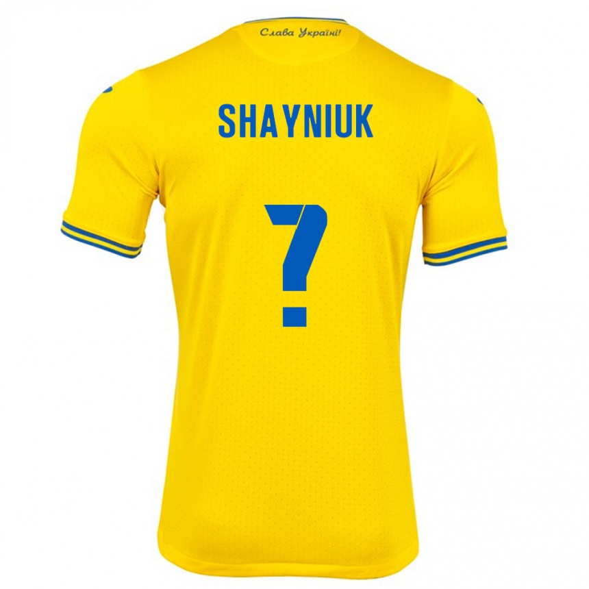 Kids Football Ukraine Marina Shayniuk #0 Yellow Home Jersey 24-26 T-Shirt Nz