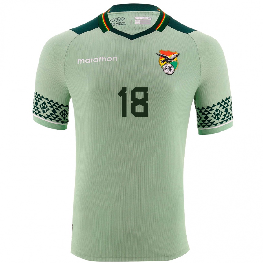 Kids Football Bolivia Fabricio Quaglio #18 Light Green Home Jersey 24-26 T-Shirt Nz