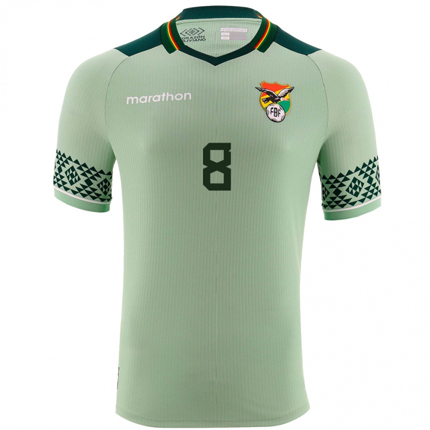 Kids Football Bolivia Jaume Cuéllar #8 Light Green Home Jersey 24-26 T-Shirt Nz