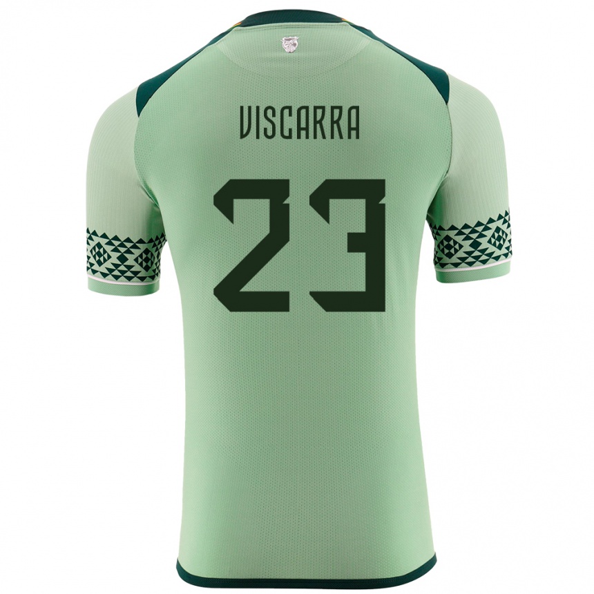 Kids Football Bolivia Guillermo Viscarra #23 Light Green Home Jersey 24-26 T-Shirt Nz