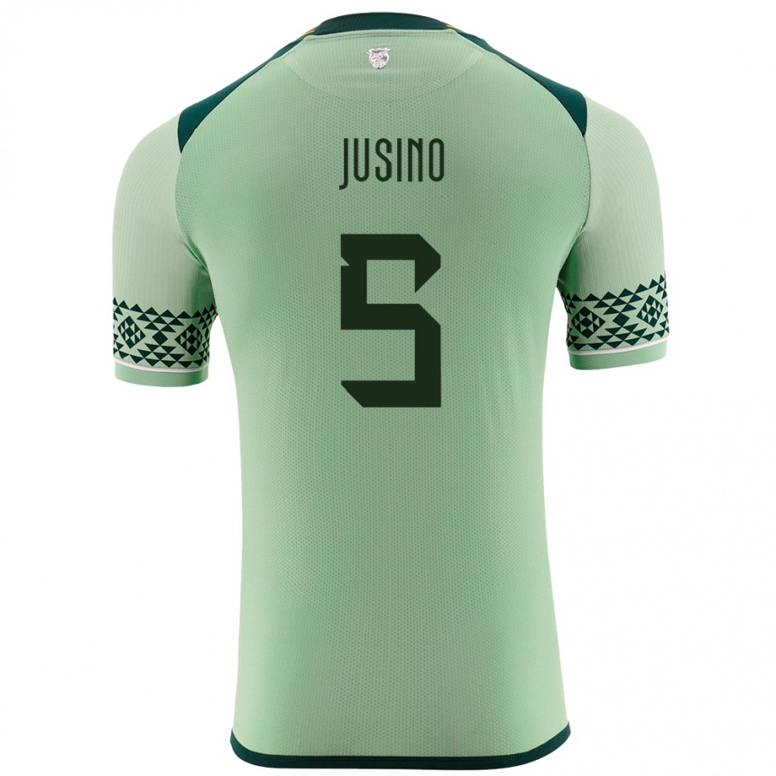 Kids Football Bolivia Adrián Jusino #5 Light Green Home Jersey 24-26 T-Shirt Nz