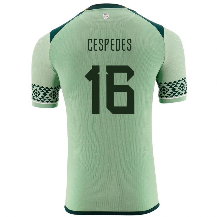 Kids Football Bolivia Boris Céspedes #16 Light Green Home Jersey 24-26 T-Shirt Nz