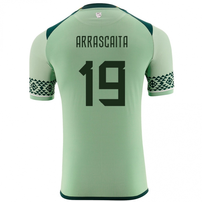 Kids Football Bolivia Jaime Arrascaita #19 Light Green Home Jersey 24-26 T-Shirt Nz