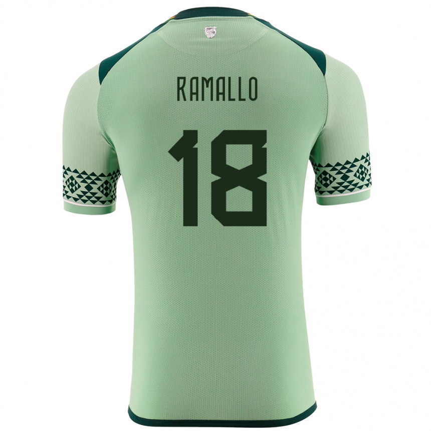 Kids Football Bolivia Rodrigo Ramallo #18 Light Green Home Jersey 24-26 T-Shirt Nz