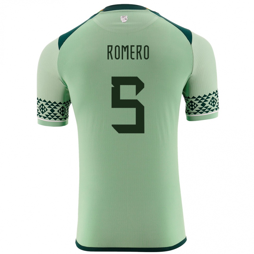 Kids Football Bolivia César Romero #5 Light Green Home Jersey 24-26 T-Shirt Nz