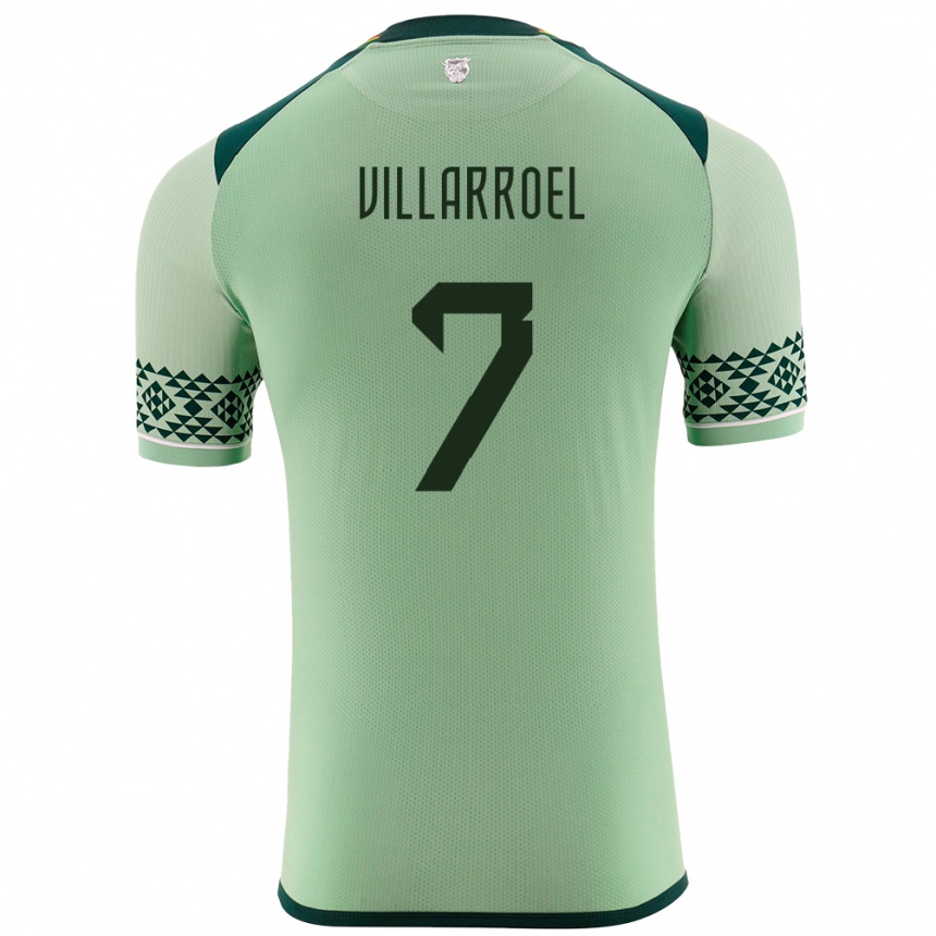 Kids Football Bolivia Miguel Villarroel #7 Light Green Home Jersey 24-26 T-Shirt Nz