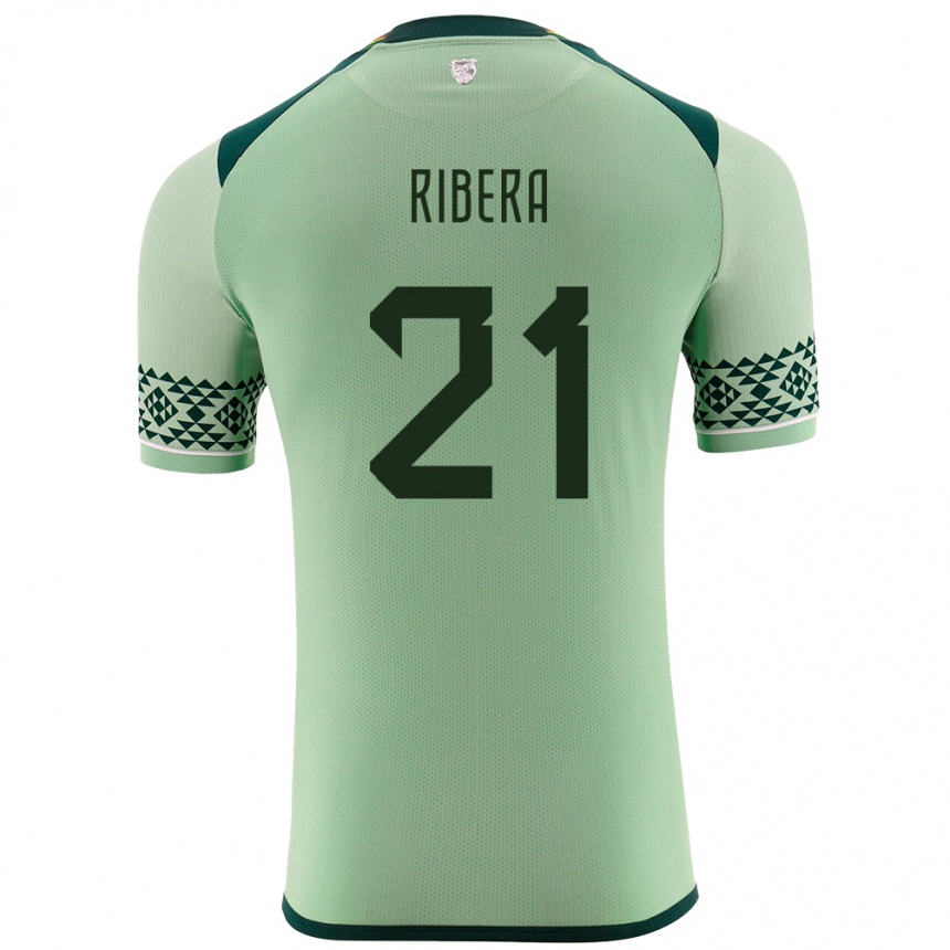 Kids Football Bolivia Daniel Ribera #21 Light Green Home Jersey 24-26 T-Shirt Nz