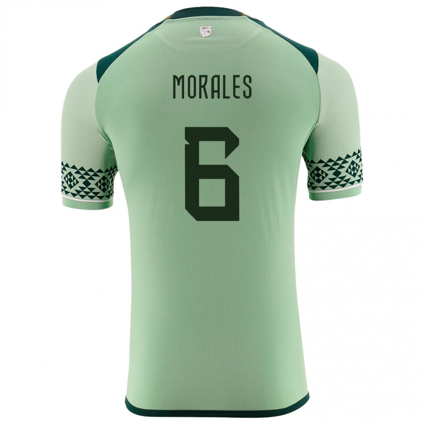 Kids Football Bolivia Efraín Morales #6 Light Green Home Jersey 24-26 T-Shirt Nz