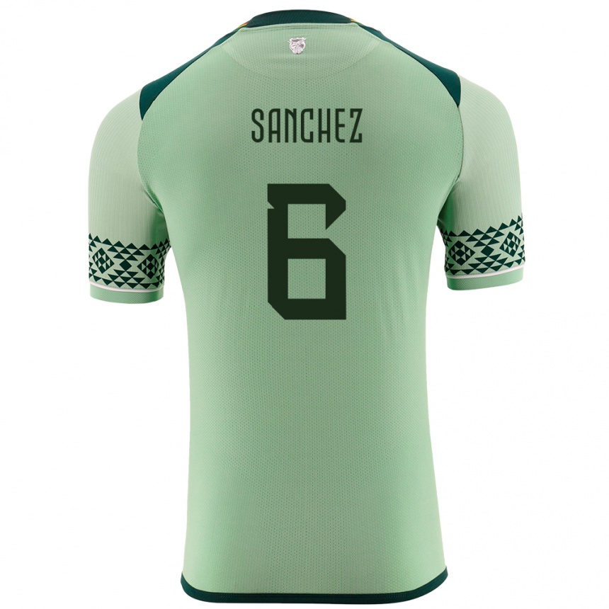 Kids Football Bolivia Lucas Sanchez #6 Light Green Home Jersey 24-26 T-Shirt Nz