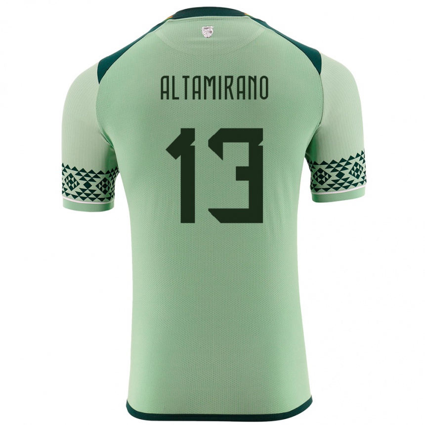 Kids Football Bolivia Sebastian Altamirano #13 Light Green Home Jersey 24-26 T-Shirt Nz