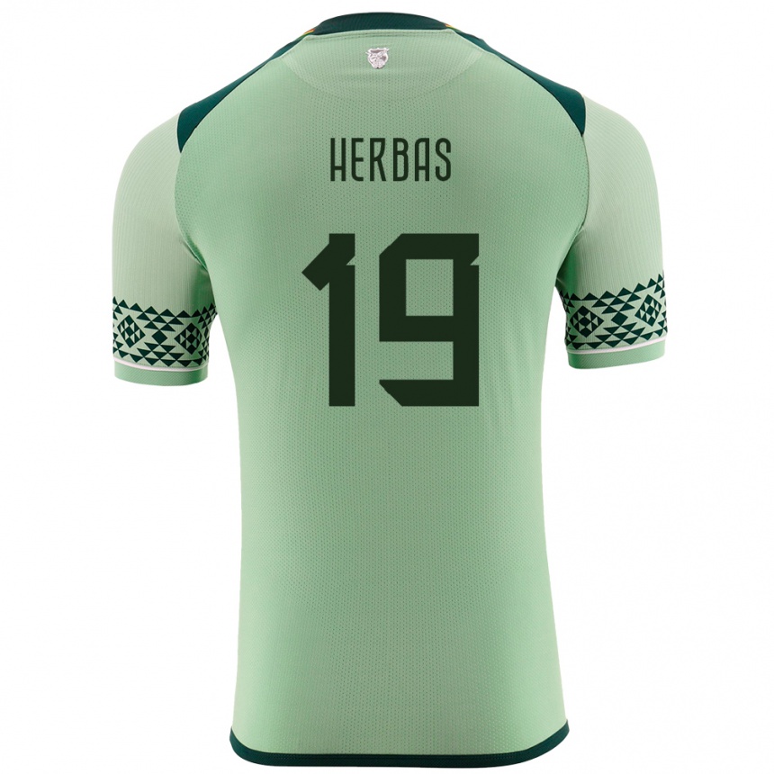 Kids Football Bolivia Alan Herbas #19 Light Green Home Jersey 24-26 T-Shirt Nz