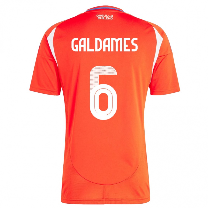 Kids Football Chile Thomas Galdames #6 Red Home Jersey 24-26 T-Shirt Nz