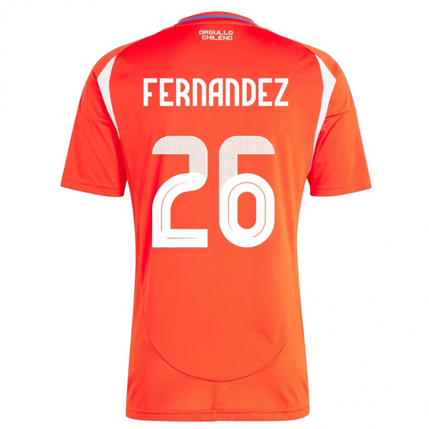 Kids Football Chile Nicolás Fernández #26 Red Home Jersey 24-26 T-Shirt Nz