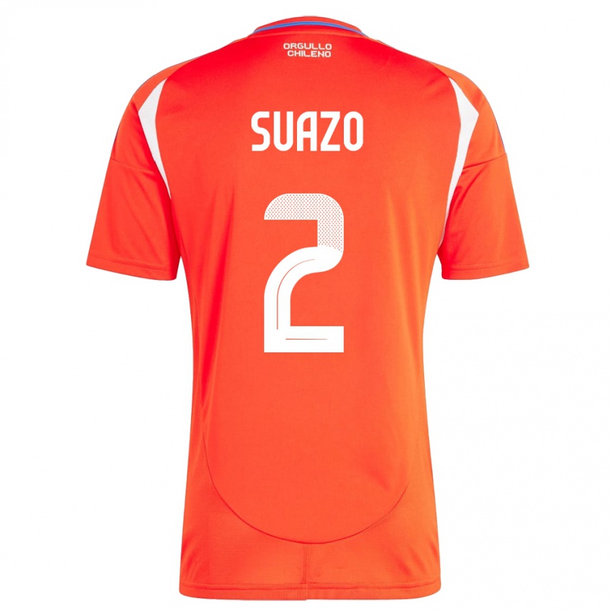 Kids Football Chile Gabriel Suazo #2 Red Home Jersey 24-26 T-Shirt Nz