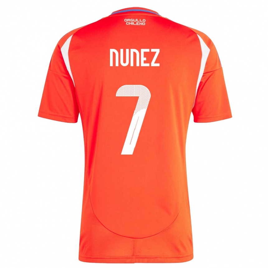 Kids Football Chile Marcelino Núñez #7 Red Home Jersey 24-26 T-Shirt Nz