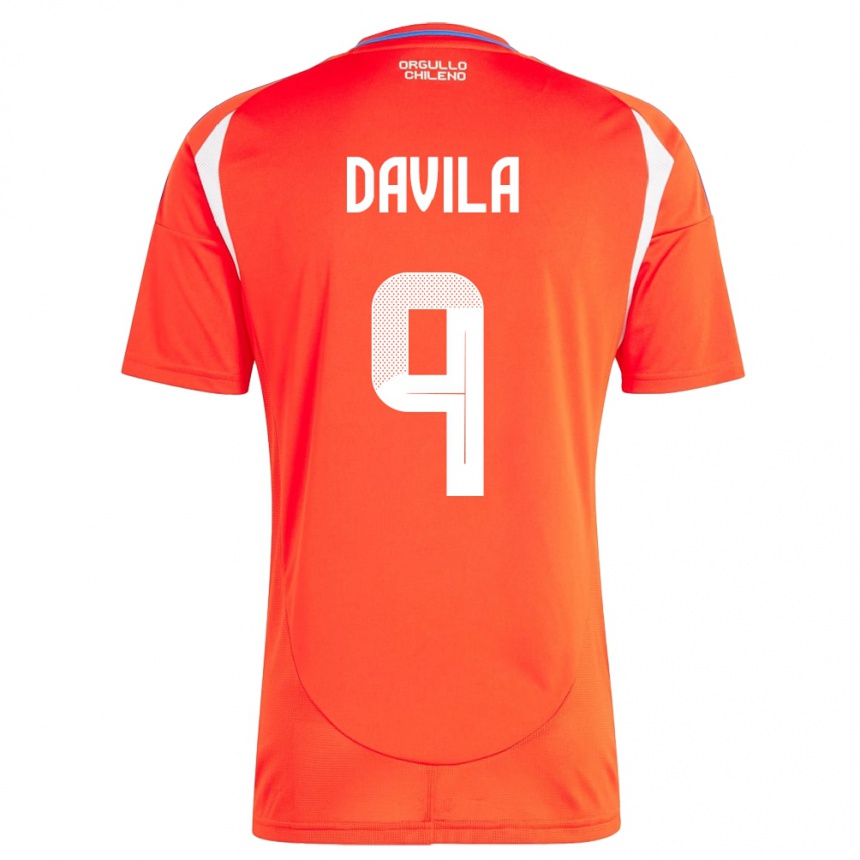 Kids Football Chile Víctor Dávila #9 Red Home Jersey 24-26 T-Shirt Nz