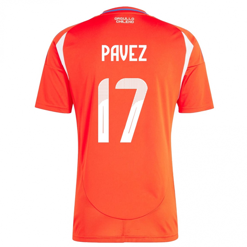 Kids Football Chile Esteban Pavez #17 Red Home Jersey 24-26 T-Shirt Nz