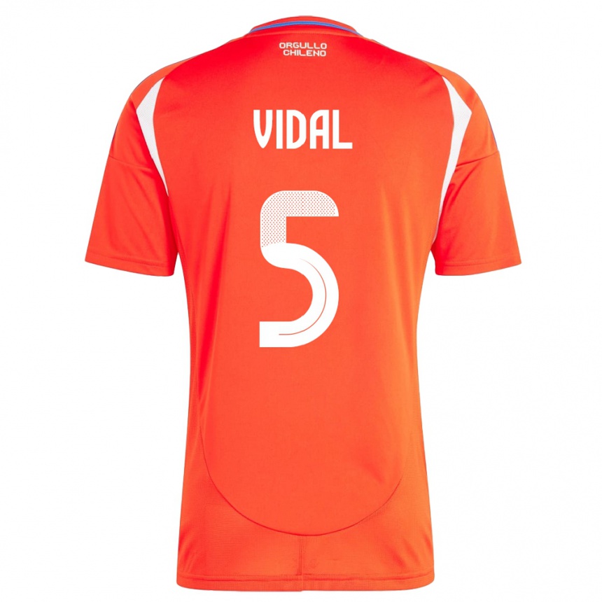 Kids Football Chile Valentín Vidal #5 Red Home Jersey 24-26 T-Shirt Nz