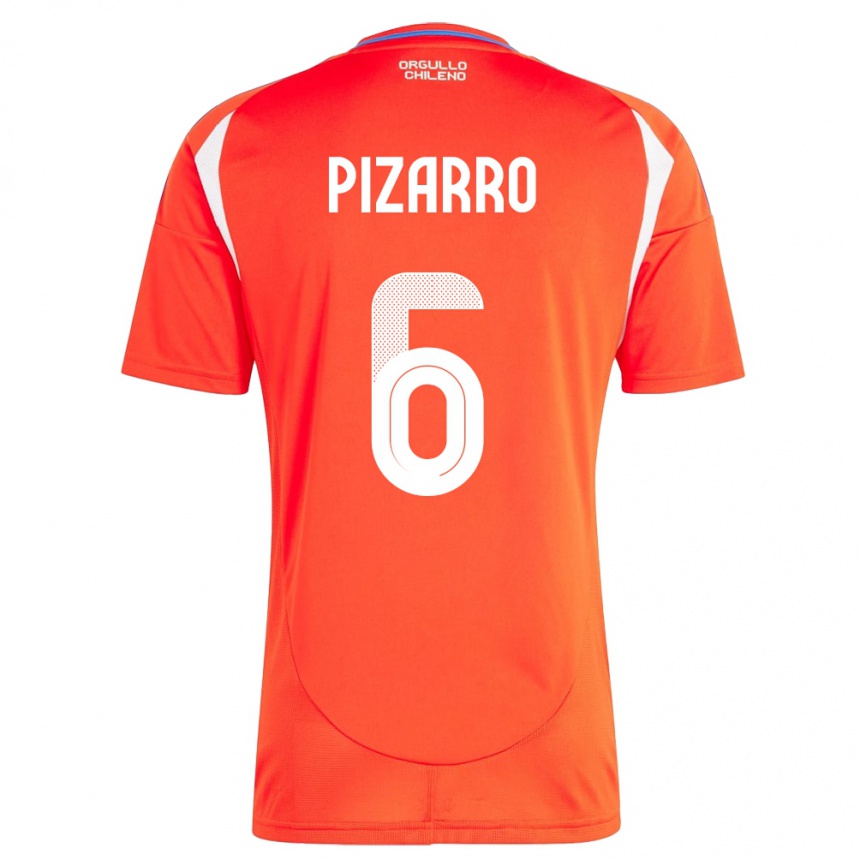 Kids Football Chile Vicente Pizarro #6 Red Home Jersey 24-26 T-Shirt Nz