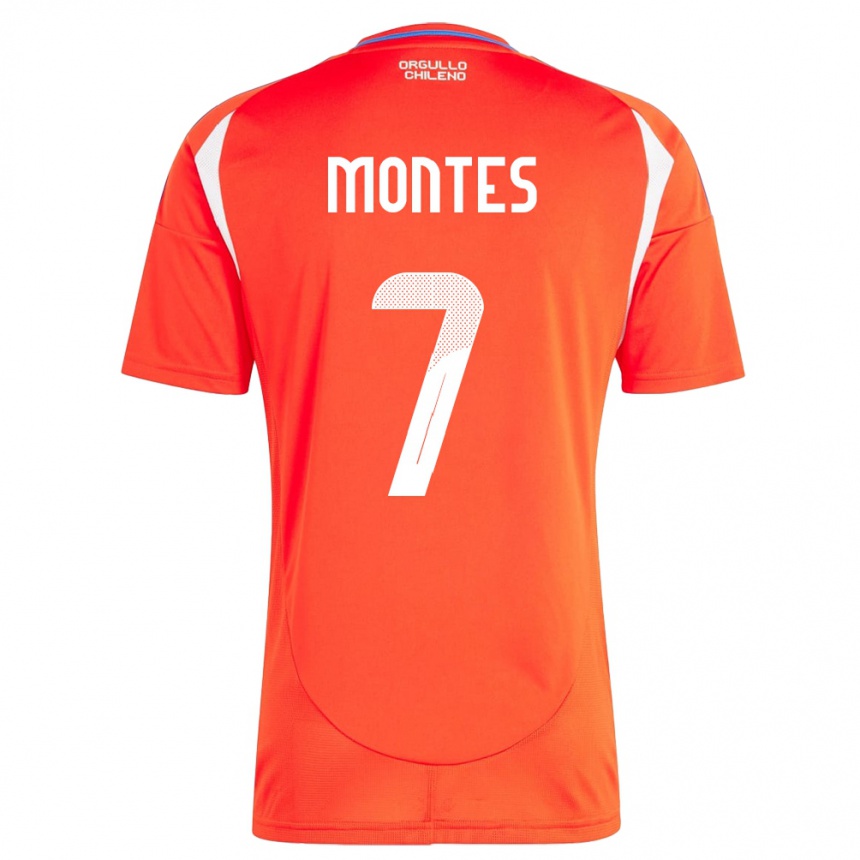 Kids Football Chile Clemente Montes #7 Red Home Jersey 24-26 T-Shirt Nz